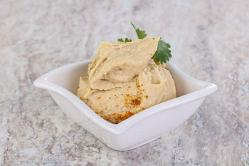 Traditional Jewish Hummus with olive oil