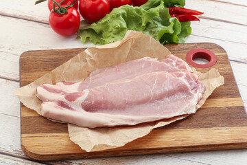 Raw pork steak for grill