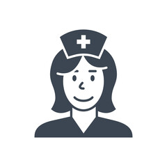 Nurse related vector glyph icon.