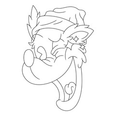Naklejka premium coloring illustration of cartoon winking dog 