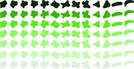 Multi-colored spots of green color with a gradation from dark to light. Elements for background, ads, business cards, pictures