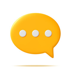 3D Chat Bubble with Dots Isolated.