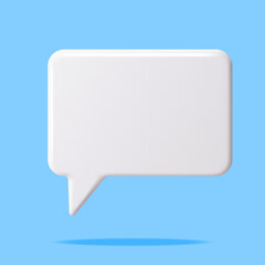 3D White Blank Speech Bubble Isolated