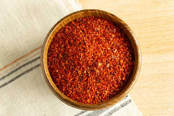 powdered red hot pepper in the bowl