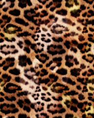 Ombre Colored Realistic Furry Leopard Seamless Pattern Animal Skin Spots Texture Trendy Fashion Colors Perfect for Allover Fabric Print