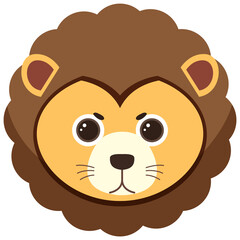 Lion head in flat style