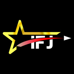 IFJ letter logo design. IFJ creative  letter logo. simple and modern letter logo. IFJ alphabet letter logo for business. Creative corporate identity and lettering. vector modern logo 