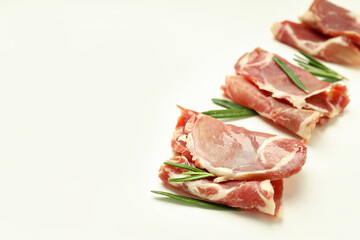 Concept of delicious Spanish cuisine - jamon, space for text