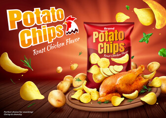 Roast chicken potato chips ad