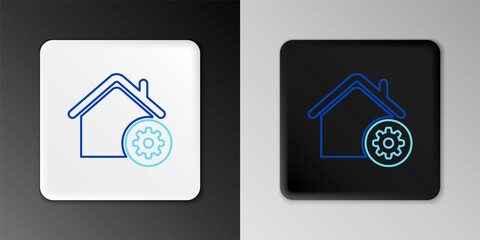 Line Smart home settings icon isolated on grey background. Remote control. Colorful outline concept. Vector