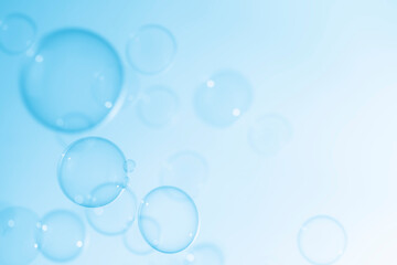 Abstract Beautiful Transparent Blue Soap Bubbles Background. Soap Sud Bubbles Water	
