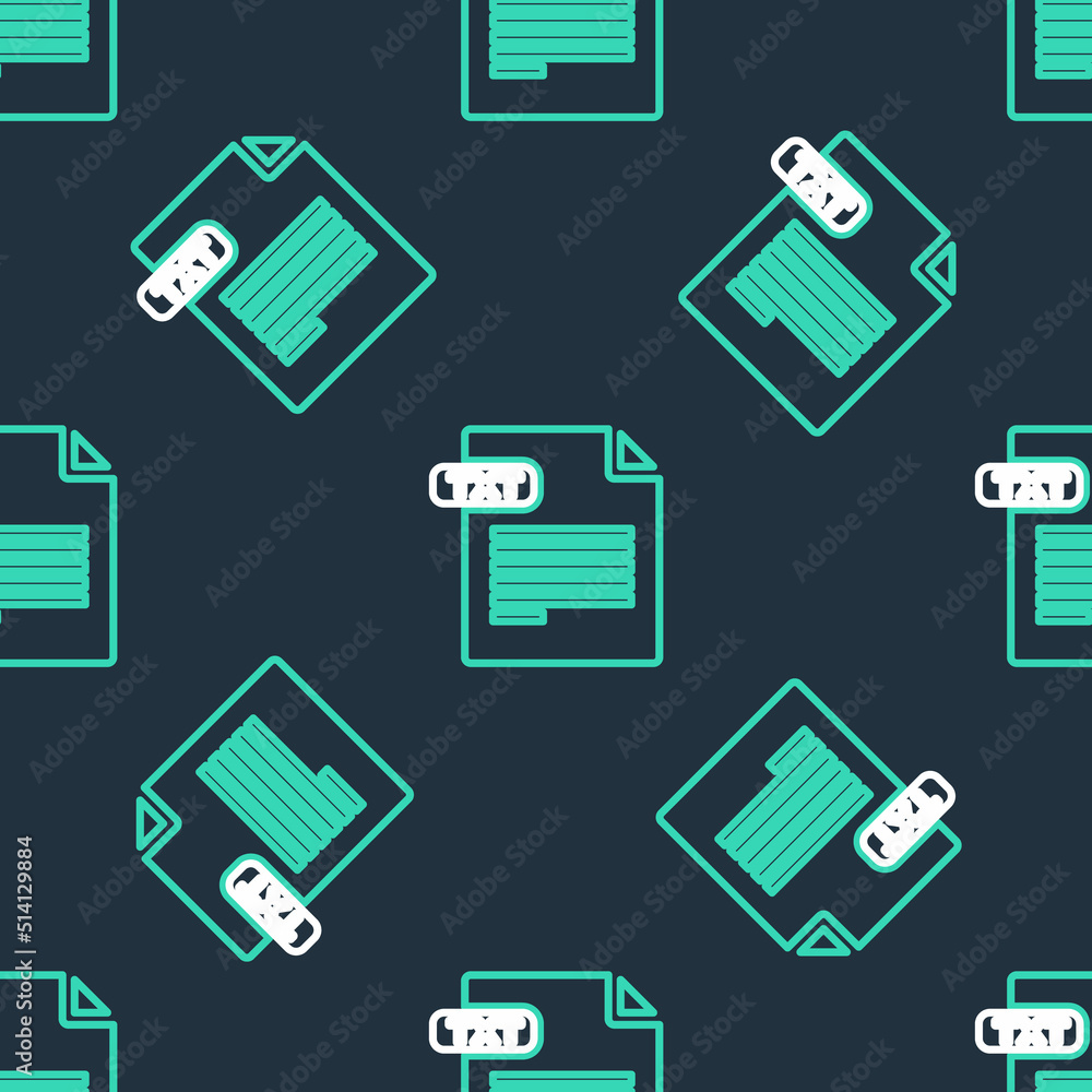 Poster line txt file document. download txt button icon isolated seamless pattern on black background. text