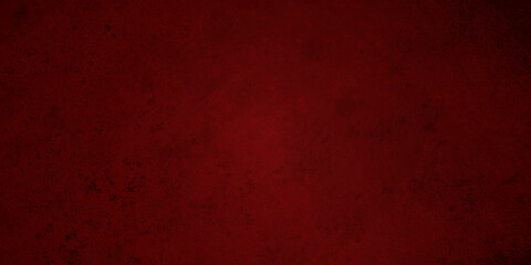 Dark Red paint texture grunge backdrop on wall background. Old wall texture cement black red background abstract dark color panoroma design.