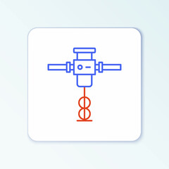 Line Construction jackhammer icon isolated on white background. Colorful outline concept. Vector