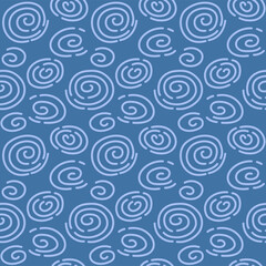 Japanese Ripple Swirl Line Motif Vector Seamless Pattern