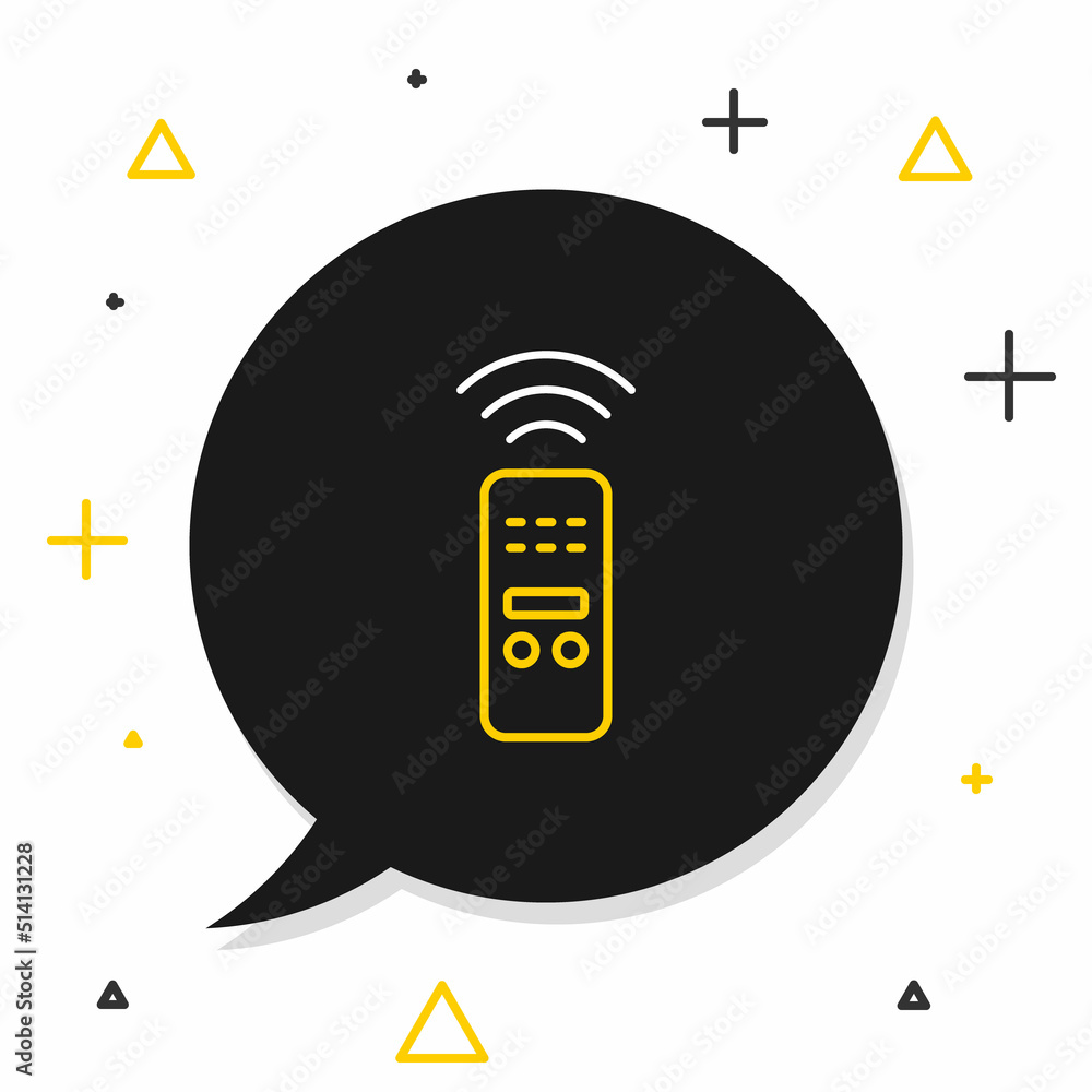 Poster line smart remote control system icon isolated on white background. internet of things concept with 