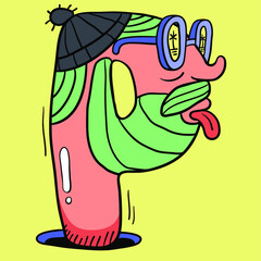 Cartoon Colorful Character English alphabet. Cute bold font. Handwritten ABC. Vector Handdrawn illustration