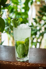 summer lemonade with lime and mint