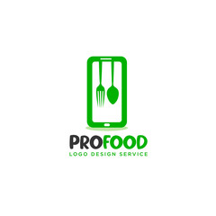 App Restaurant Logo Template or Food App icon or online food logo
