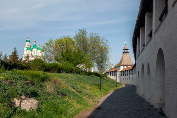Fortress wall and Assumption Cathedral. Astrakhan Kremlin. Astrakhan. Russia