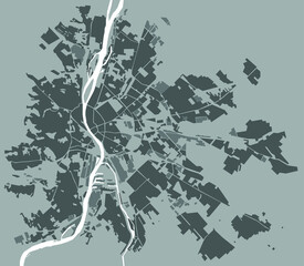 Fototapeta premium Grayscale modern design with Budapest old map