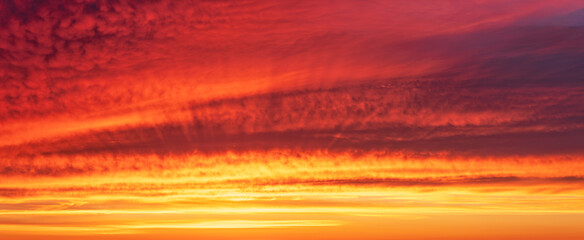 Beautiful Sky with colourful clouds at sunrise