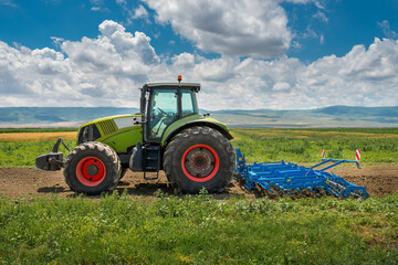 Land cultivation by the tractor