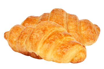 freshly baked croissant isolated on white background
