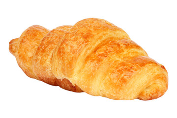 freshly baked croissant isolated on white background