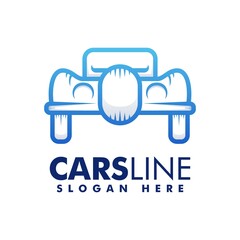 Vector Logo Illustration Cars Gradient Line Art Style.
