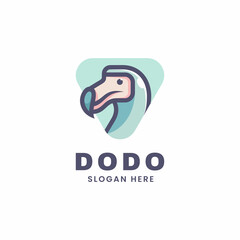 Vector Logo Illustration Dodo Bird Simple Mascot Style. © Artnivora