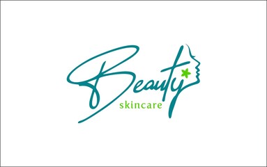 Illustration graphic vector of beauty skincare with woman inside style logo design template