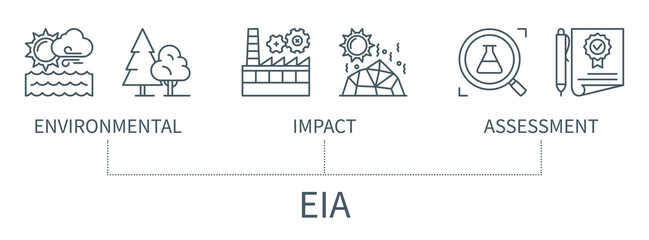 EIA vector infographic in minimal outline style