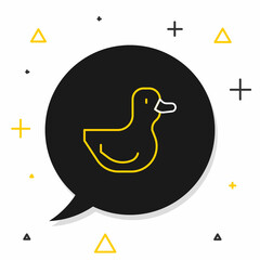 Line Rubber duck icon isolated on white background. Colorful outline concept. Vector