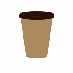 Delicious coffee paper cup icon. Drink vector illustration design