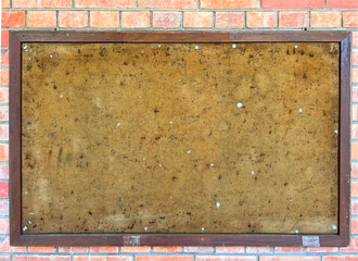 the used and old notice board in school