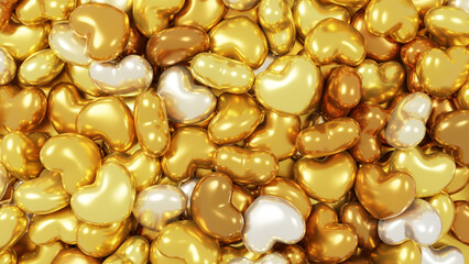 たくさんの金色のハート。