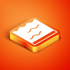 Isometric Aquarium icon isolated on orange background. Aquarium for home and pets. Vector