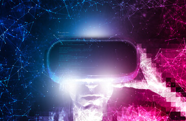 occhiali 3d, visore, metaverso, realtà virtuale, realtà aumentata	
