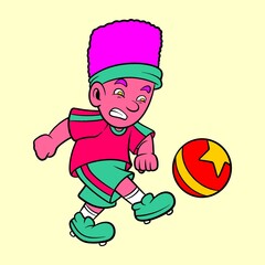 football kids hand drawing style