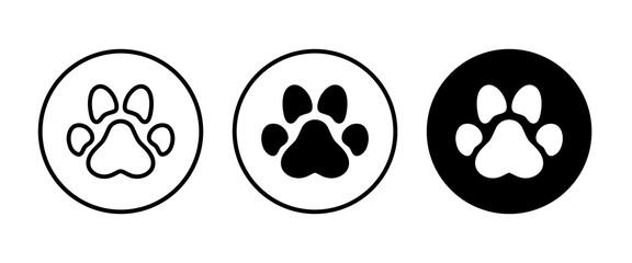 paw print icon, Cat pawprint. Animal tracks logo. Animal footprint icons button, vector, sign, symbol, logo, illustration, editable stroke, flat design style isolated on white linear pictogram