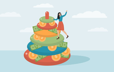 Financial trap concept. Investment risk or low level of financial