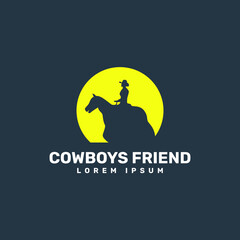 Fototapeta na wymiar Cowboys friend logo design template 