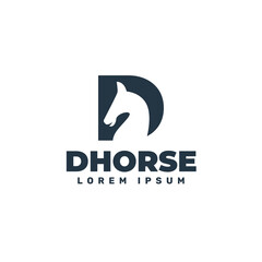  dhorse logo design template  