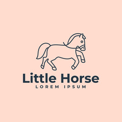 Little horse logo design template 