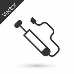 Grey Bicycle air pump icon isolated on white background. Vector