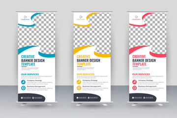 Roll up banner design template 