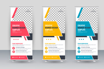 Roll up banner design template 