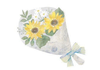 ひまわりの夏のブーケ
