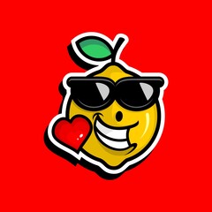 fresh lemon fruit illustration vector, lemon cartoon